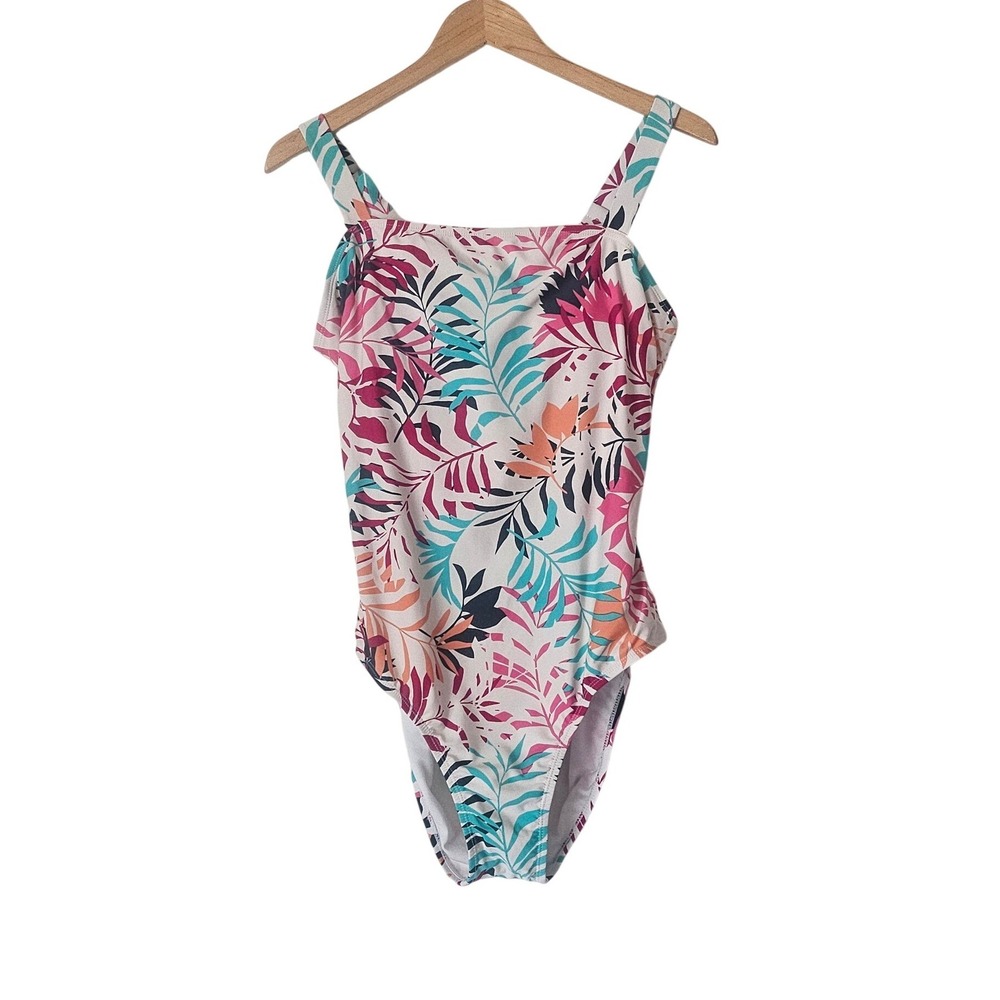 Eddie Bauer Swim‎ Tropical Palm Leaf One Piece Swimsuit XL UPF 50 Swimwear
